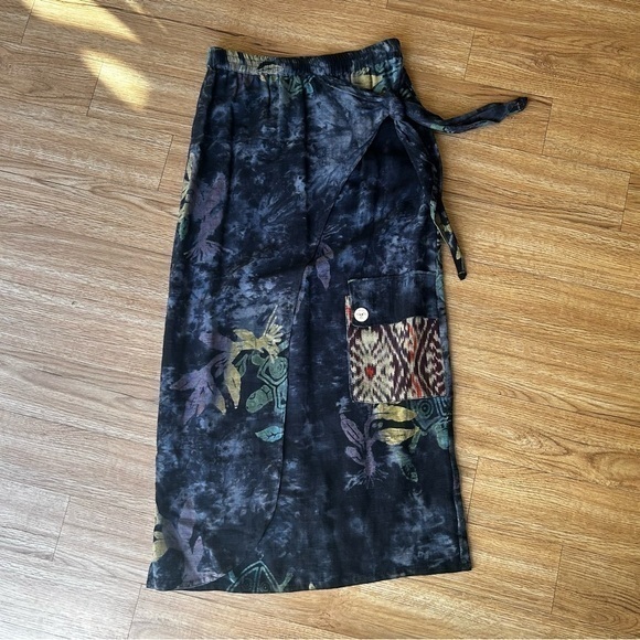 kusnadi Dresses & Skirts - Kusnadi New York - wrap style maxi skirt - art to wear - wearable art - boho